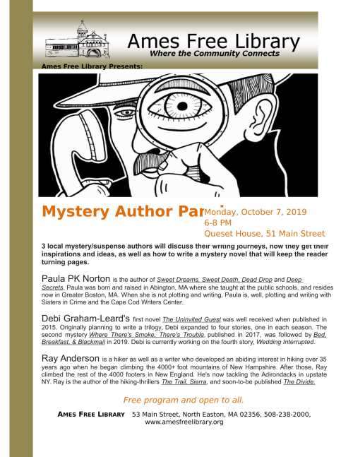 Mystery Author Panel Flyer AMES